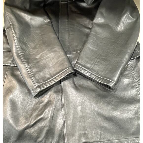 Vintage Tom James Reversible Jacket Leather/Nylon Men’s Size Large-Overcoat - Picture 9 of 14